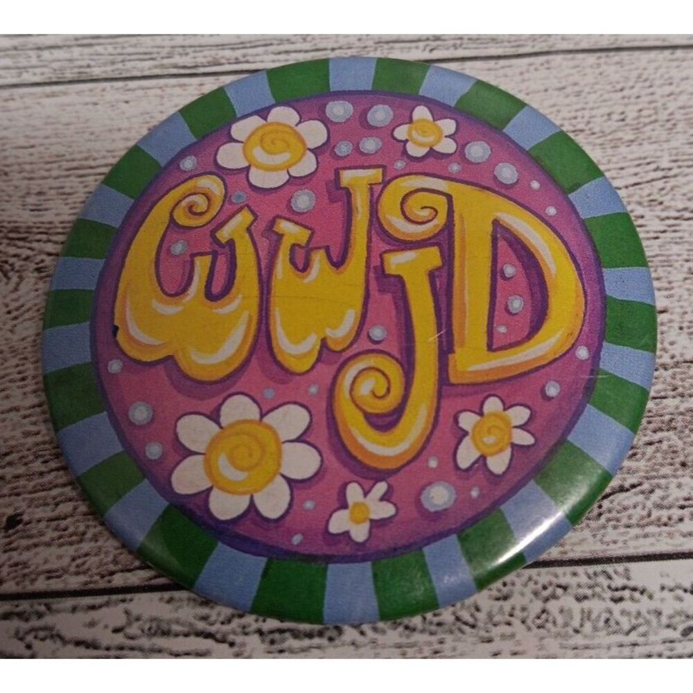 WWJD Jesus Vintage Seymour Indiana Button pin pinback collectable Souvenir Promo